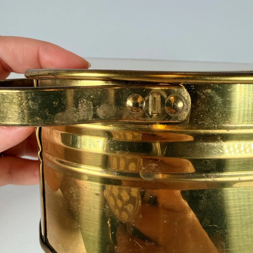 Vintage Brass Oval Planter Pot with Handles‎ Decorative Accent